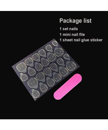 Glossy White French Press Square False Nails - 24pcs Medium Long - UV Gel - Free Adhesive Tapes | Coolnail L5788 - Buy Online on GoSupps.com