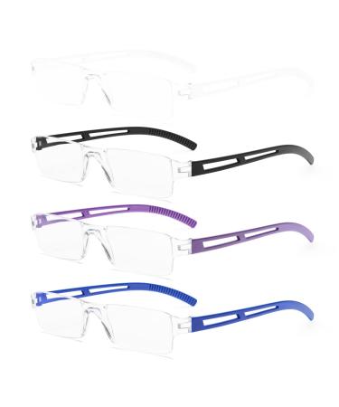Kokobin frameworkless reading glasses visual aid with blue light filler anti blue light reading aid for women and men (4 stueck 2.5 diopters) 4 stueck +2.5 dioptries