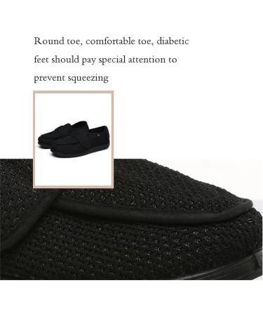 NVBHOF Men's Adjustable Closure Swollen Feet Slippers - Black - Wide Shoes for Elderly Men with Arthritis, Edema & Diabetes - Buy Online on GoSupps.com