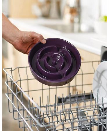 LE TAUCI Ceramic Slow Feeder Dog Bowl - Medium 1.5 Cups Maze Purple - Non-Slip & Chew-Resistant Puppy Food Bowl for Fast Eaters - Buy Online on GoSupps.com