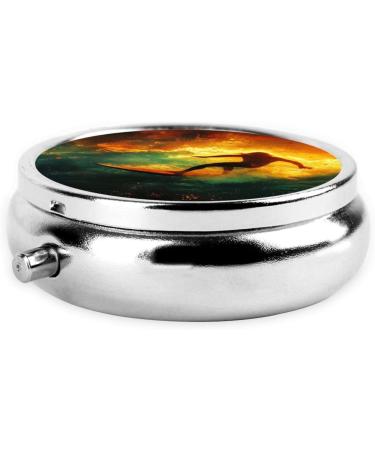 Wave Surfing Portable Metal Pill Box - Mini 3-Compartment Design for Small Pills | Travel Essential - Buy Online on GoSupps.com