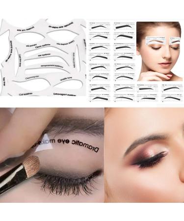 Eyeliner and Eyebrow Stencils Stickers Set  with Eyebrows Shape Sticker and Eyeliner Stencil Reusable for Women  Easy Eyeliner and Eyebrow Grooming & Styling for Eye Makeup Artist Supplies Must-Haves