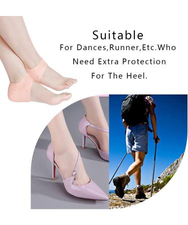 4 Pairs Silicone Gel Socks Heel Silicone Foot Cushion Heel Protectors Heel Sleeves Heel Cups Silicone Gel Heel Sleeve Breathable Silicone Protective Heel - Buy Online on GoSupps.com
