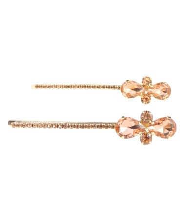 Glamour Girlz ladies hair clip with glittering gold-coloured rhinestones pink 2 pieces rose