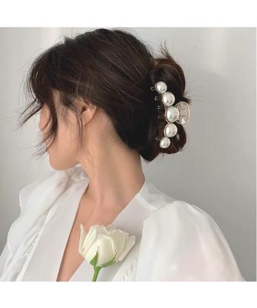 Mehayi 4 PCS Large Pearl Hair Claw Clips for Women - Stylish Hair Barrette Clamps for Thick & Thin Hair - Perfect Fashion Accessories for Parties & Weddings - Buy Online on GoSupps.com