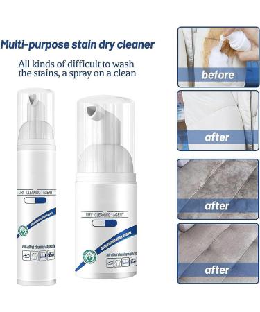 Dry Foam Cleaner Dry Foam Cleaner for Clothes Wwash-Free Clothing Foam CleanerInstant Oil Stain Remover Spray for Clothes Stubborn Stains Cleaner-Remove All Kinds of Stain (100ml 1pc) 100ml 1pc - Buy Online on GoSupps.com