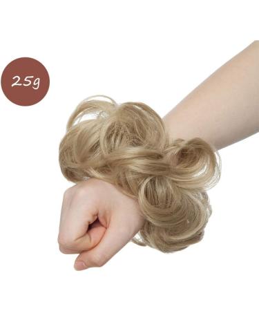 Blonde Messy Bun Scrunchie Hairpiece - Short Updo Hair Donut Extension 25g - Buy Online on GoSupps.com