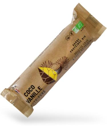 Nutripure | Raw Organic Bar | Coconut Vanilla Protein Bar | Vegan and Organic | Rich in Dates Cocoa Butter and Dried Fruits | S - Buy Online on GoSupps.com
