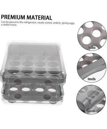 Generic Egg Storage Box Fridge Drawers Egg Tray for Home Wear-resistant Egg Drawer Organizer With Cover Grey 21.5x22.5x14cm - Buy Online on GoSupps.com