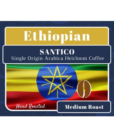 ETHIOPIAN Coffee Beans | Single Origin Heirloom Arabica | Medium Roast | Colco Coffee Santico | Hand Roasted Coffee Beans (1kg Resealable Bag) - Buy Online on GoSupps.com