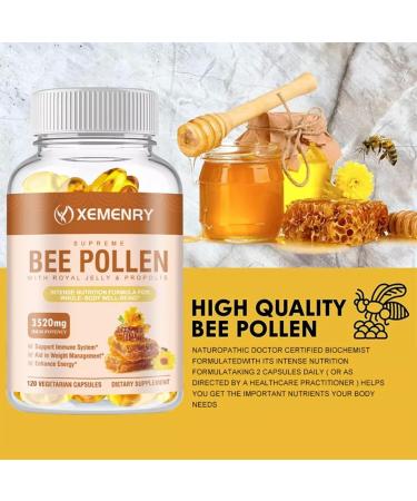 Bee Pollen 3520mg - Antioxidant Skin Health - Royal Jelly Propolis Black Pepper - Buy Online on GoSupps.com