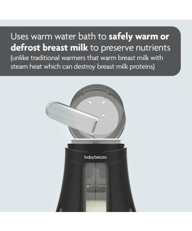 Baby Brezza Electric Bottle Warmer & Defroster - Universal Fit for Glass, Plastic Bottles & Storage Bags (White/Black) - Buy Online on GoSupps.com