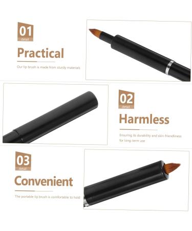 FRCOLOR Portable Retractable Lip Brush Lip Make-Up Round Aluminium 13.40X0.90X0.90CM black - Buy Online on GoSupps.com