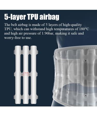 RKXKJ Inflatable Decompression Belt - Spinal Back Support Adjustable Temperature Control & Tightness for Pain Relief & Posture Correction - Gray - Buy Online on GoSupps.com