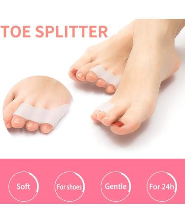 Toe Separator Bunion Corrector for Women Men - Toe Straightener with 2 Loops - Restore Toes Shape - 2 Pairs White - Buy Online on GoSupps.com