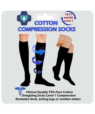 Kensington Compression Socks for Women & Men Cotton Compression Stockings Clinically Proven Medical Running Socks for Calf & Ankle Support Sports Maternity Pregnancy Nurses Flight Travel Care Black Shoe Size 3-6 - Buy Online on GoSupps.com