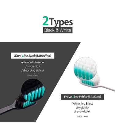 Shop Manual Toothbrush Wave Line Set | Charcoal & White | Soft Bristles for Sensitive Gums | Deep Clean & Plaque Removal - Buy Online on GoSupps.com