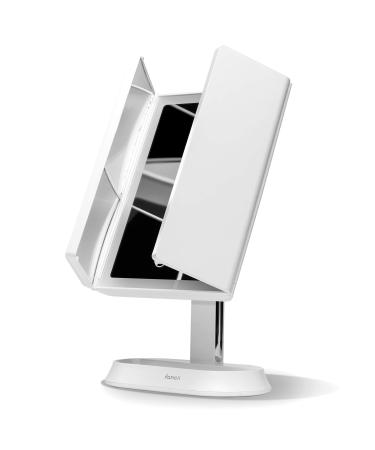 Fancii LED Lighted Makeup Mirror with 3 Color Temp  Rechargeable Trifold Vanity Mirror with 5X / 7X Magnifications - Dimmable Lights  Ultra Reflective Glass  Touch Sensor  Cosmetic Stand (Zora) - Buy Online on GoSupps.com
