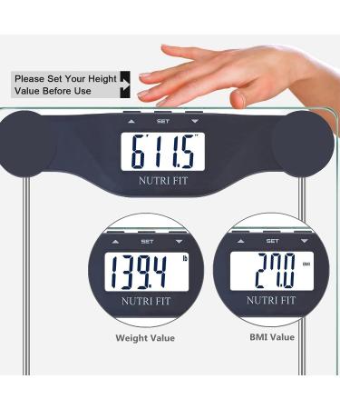 NUTRI FIT BMI Scale Digital Body Weight Analyzer for Heavy Duty 400 lbs Large Backlight Display Black - Buy Online on GoSupps.com