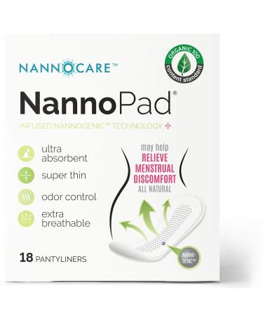 NannoPad Pantyliners - Made with Organic Cotton (18 Count (Pack of 1)) Nannocare