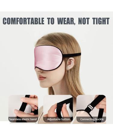 Olesilk 2 Piece Adjustable Silk Sleep Mask Set - 100% Mulberry Silk Eye Masks for Women & Men - Travel & Home Use - Stylish Black & Pink - Buy Online on GoSupps.com