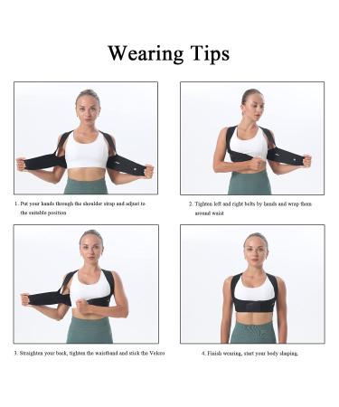 Back Posture Corrector Brace - Adjustable Upper Back Support for Pain Relief | Unisex Chest Support (Black Medium - Buy Online on GoSupps.com