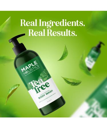Tea Tree Oil Body Wash - Hydrating Shower Gel for Men & Women | Moisturizing Tea Tree Body Soap with Peppermint - 16 Fl Oz - Buy Online on GoSupps.com