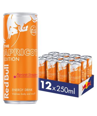Summer Red Bull Energy Drink Strawberry & Apricot Flavour 250ml Cans 12 Pack Best Before April 2024