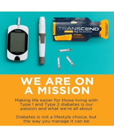 Transcend Glucose Gel Packs - Orange - 15 Pack (1.1oz Each) - FSA/HSA Eligible - Made in USA - Blood Sugar Support for Diabetics - Buy Online on GoSupps.com