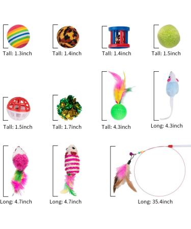 21 PCS Cat Interactive Toys - Kitten Tunnel Toy Assortments Feather Wand Fun Ball Chew Sticks Fluffy Mouse Fake Mice Crinkle Balls Bell Play Supplies for Kitten (3way-blue) - Buy Online on GoSupps.com
