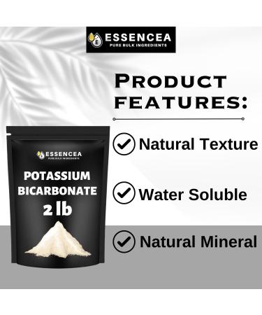 Potassium Bicarbonate 2lb by Essencea Pure Bulk Ingredients | Electrolyte and Leavening | Pure & Undiluted Potassium Supplement - Buy Online on GoSupps.com