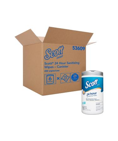 Scott 24 Hour Disinfecting Wipes Light Fresh Scent 75 Wipes/Container 6/Carton (Kcc53609)