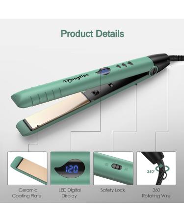 2 in 1 Lightweight Hair Straightener & Curler | Fast Heating Ceramic Plates | Temperature 120-200 | Green - Buy Online on GoSupps.com
