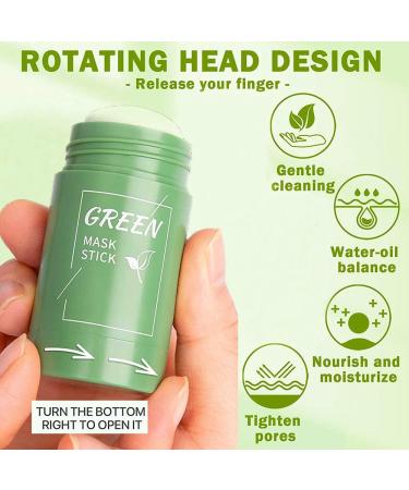 Green Tea Purifying Clay Stick - Green Tea Mask/Cleansing Facial Face Mask Moisturizes Oil Control Deep Clean Pore for All Skin Types Men and Wom - Buy Online on GoSupps.com