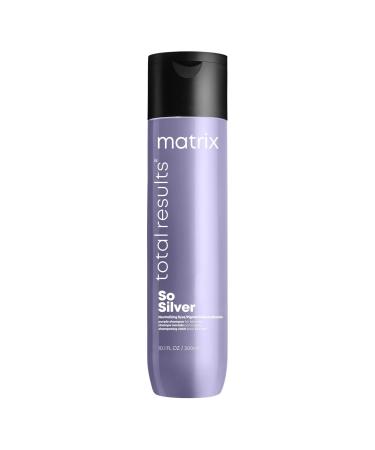 MATRIX Total Results So Silver Color Depositing Purple Shampoo For Neutralizing Yellow Tones | Tones Blonde & Silver Hair | For Color Treated Hair 10.1 Fl Oz (Pack of 1) Shampoo