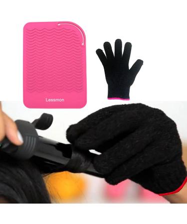 Travel Pad for Straighteners & Curling Irons - Heat-Resistant Glove 22.9x16.5 cm Pink | Lessmon Rosa - Buy Online on GoSupps.com
