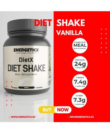 Energeticx Complete Meal Shake Complete Meal Replacement with Protein Fiber and Essential Vitamins 1000gr Vanilla - Buy Online on GoSupps.com