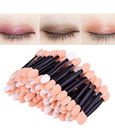 Hillento 100 Pack Disposable Double Ended Sponge EyeShadow Brushes Tipped Oval Makeup Applicator Black - Buy Online on GoSupps.com