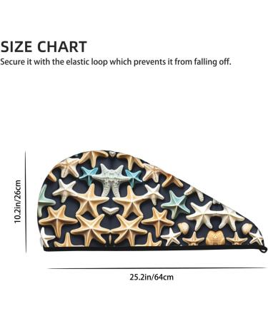 Seashell Starfish Coral Velvet Dry Hair Cap | Unisex Wet Towel Wrap for Bath Pool Parties & Beach - Buy Online on GoSupps.com