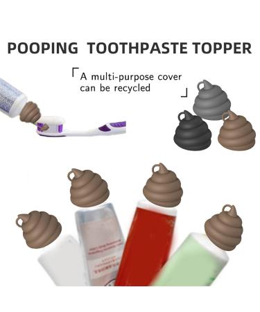 Funny Pooping Toothpaste Caps | Reusable Silicone Toothpaste Covers | Adjustable Size & Safe | Unique Dental Fun - Buy Online on GoSupps.com