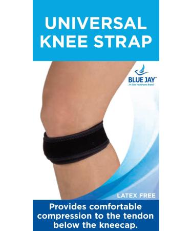 Blue Jay Knee Strap - Lightweight Support for Running Hiking Soccer & Basketball | 8-18 in | Elite Healthcare Orthopedic Care (Black - Buy Online on GoSupps.com