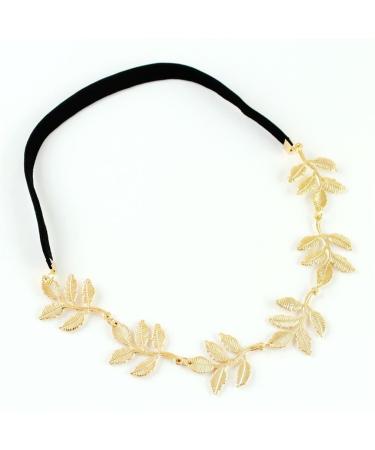 Buy Metallic Sweet Lady Golden Leaf Flower Elastic Hair Band | Boolavard TM - International Shipping Available - Buy Online on GoSupps.com