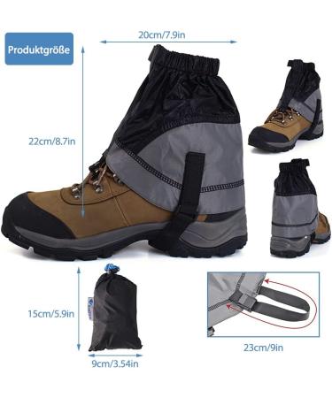 Waterproof Tyuodna Gaiters for Hiking Running & Outdoor Activities - Breathable Leg Gaiters for Men & Women - One Size Black - Buy Online on GoSupps.com
