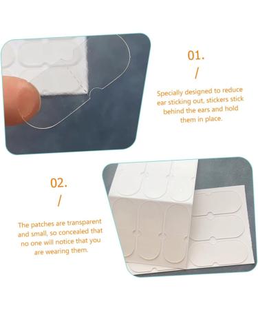FOMIYES 60pcs Ear Stickers - Corrector De Ojeras | Cosmetic Ear Tape - Transparent Ear Patch | Vertical Ear Tape for Erect Elf Ears | White 4x16cm - Buy Online on GoSupps.com