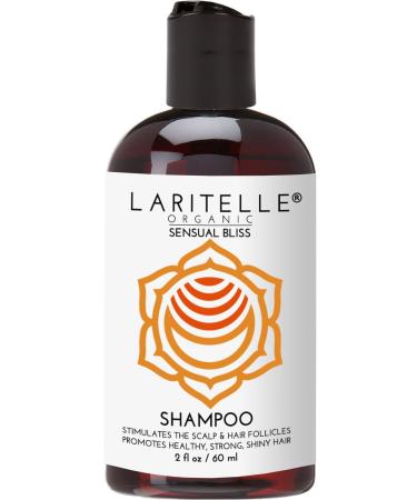 Laritelle Organic Travel Size Shampoo 2 oz | Hair Loss Prevention Clarifying Strengthening Follicle Stimulating | Argan Oil Rosemary & Palmarosa | NO GMO Sulfate Alcohol Paraben Phthalate | GF