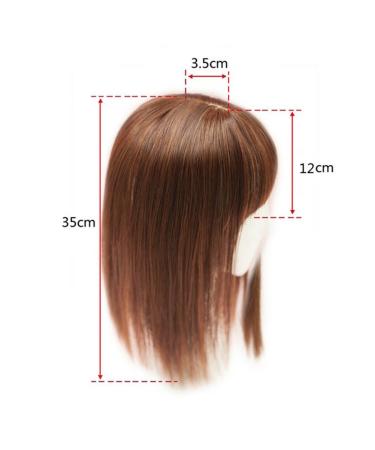 Remeehi 35cm Seamless Synthetic Hair Toupee for Hair Loss | Clip-in Hair Topper with Flat Bangs - International Shipping Available - Buy Online on GoSupps.com