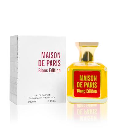 Maison De Paris Blanc for Women Eau de Parfum Natural Spray | Floral and Oriental Notes | Sensual and Fresh Fragrance for all Skin Types | Casual and Formal Wear 3.4 Fluid Ounce/100 Ml Maison De Paris Blanc 3.4 Fl Oz (Pack of 2)