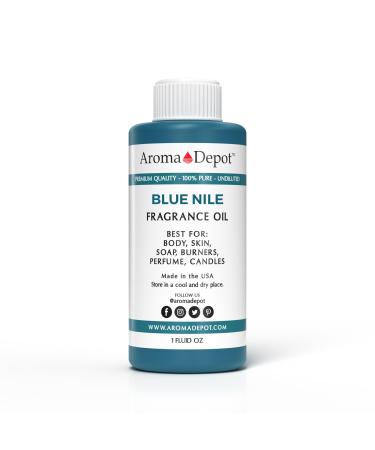 Aroma Depot 1 fl. oz Blue Nile Fragrance Oil Perfume Oil Scented Oil for making Soap Candle Making & Incense. Used in Aromatherapy Diffusers Warmers and Burners. DIY such as Lotions & Creams.