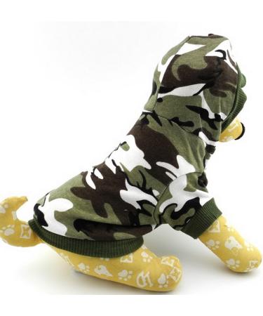 Smalllee Lucky Store - Camo Hoodie Shirt for Small Dogs | Boys Dog Clothes | Green M Mini-M (Chest: 42cm Back: 28cm) - Buy Online on GoSupps.com