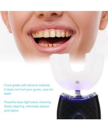 Cocoarm U-Shaped Sonic Toothbrush for Adults | Automatic Silicone Brush Head | Food Quality Oral Care | Ultrasonic Cleaning (Black) - Buy Online on GoSupps.com